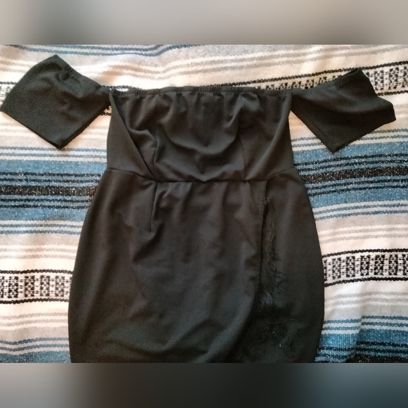 ⬛️Curvy sense off shoulder fringe dress - Picture 7 of 7